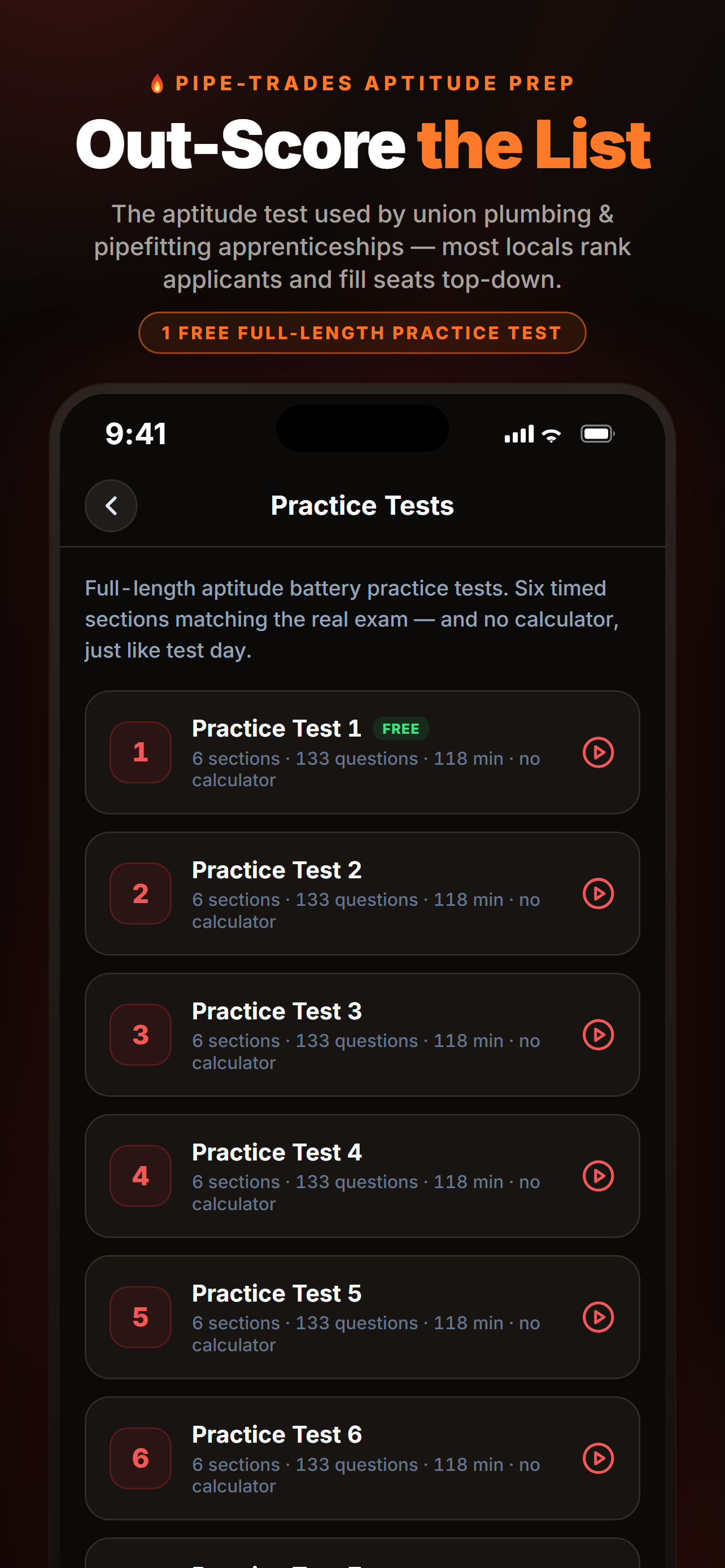 PipePrep AI home screen with practice batteries