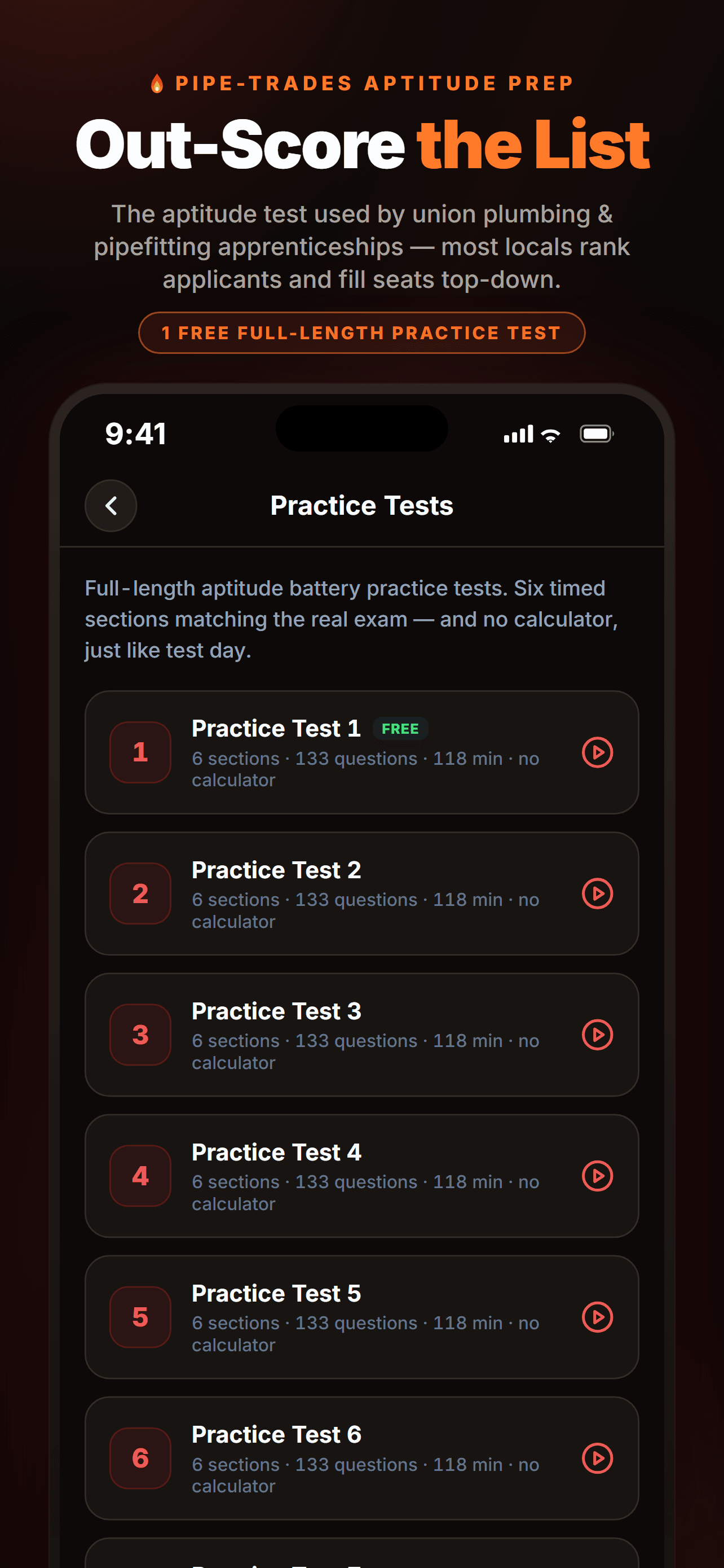 PipePrep AI home screen with practice batteries