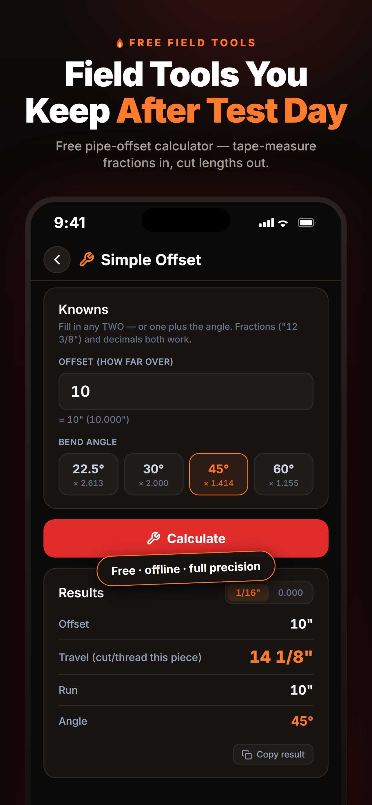 PipePrep AI pipe offset calculator field tool