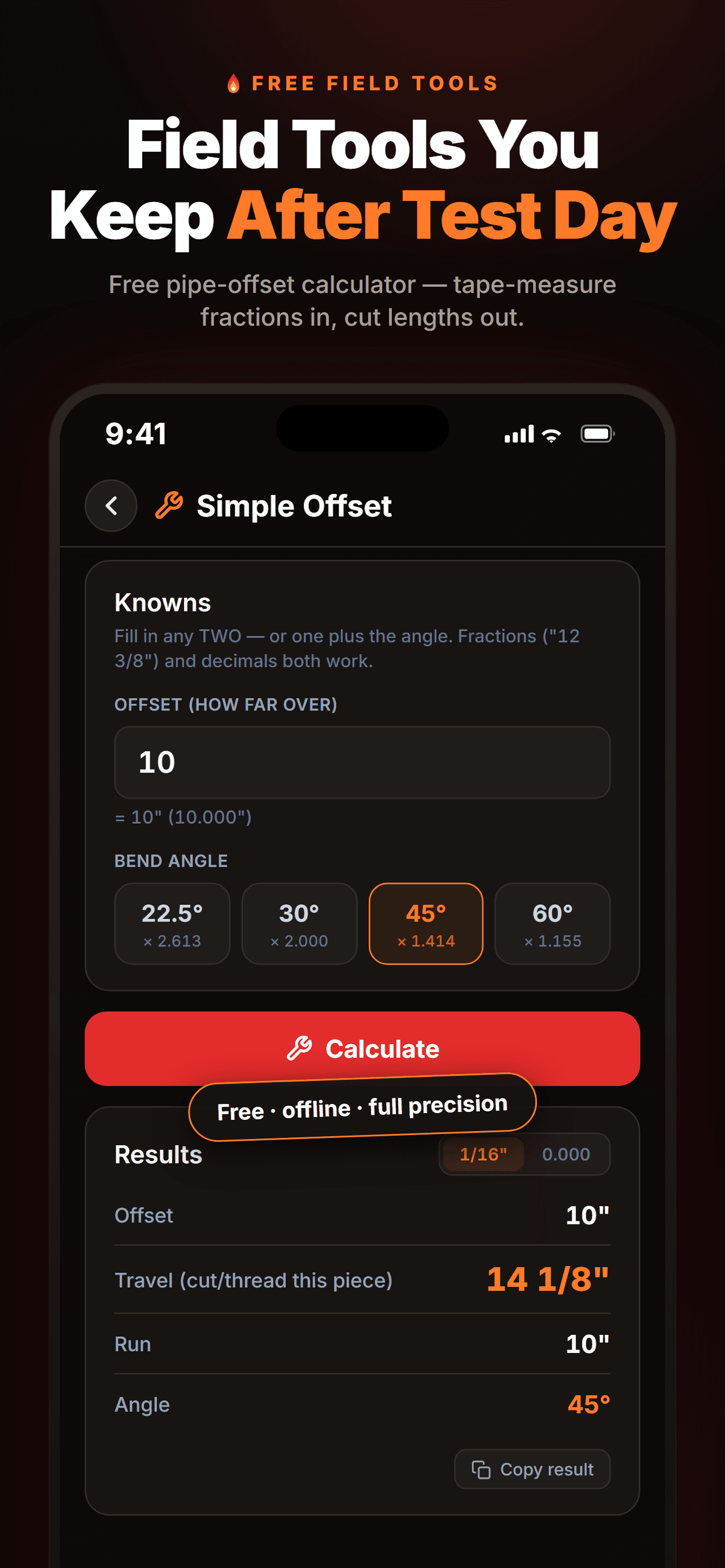 PipePrep AI pipe offset calculator field tool